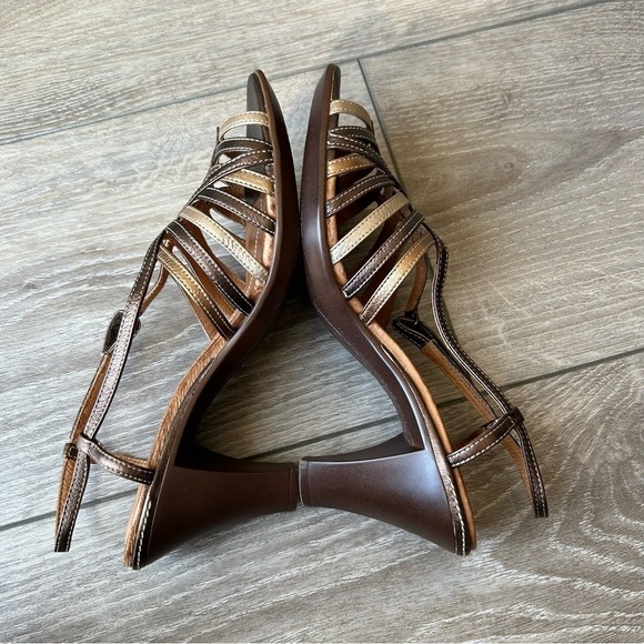 Clarks Metallic Brown  Leather Strappy Sandals - Picture 9 of 14